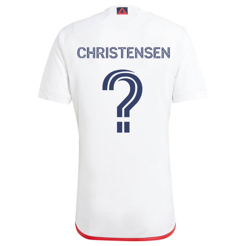 Kinder Kevin Christensen #0 Weiß Rot Auswärtstrikot Trikot 2024/25 T-Shirt