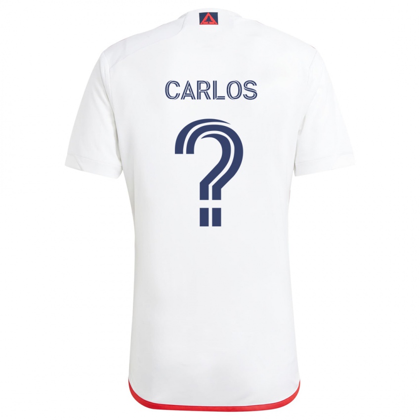 Kinder Cristiano Carlos #0 Weiß Rot Auswärtstrikot Trikot 2024/25 T-Shirt