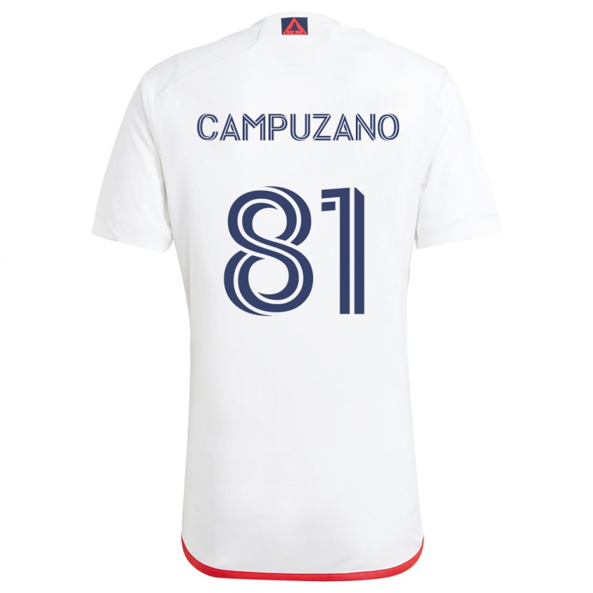 Kinder Nico Campuzano #81 Weiß Rot Auswärtstrikot Trikot 2024/25 T-Shirt