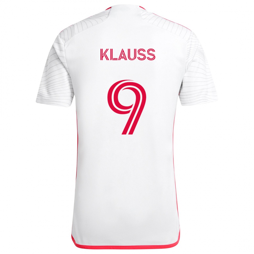 Kinder João Klauss #9 Weiß Rot Auswärtstrikot Trikot 2024/25 T-Shirt