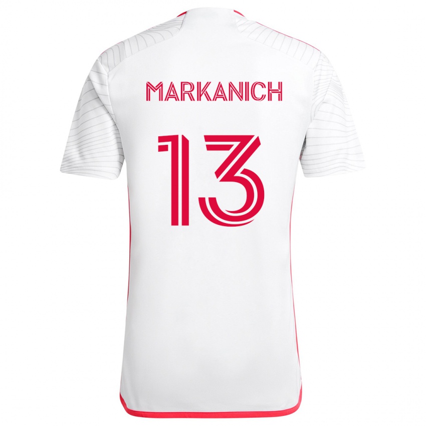 Kinder Anthony Markanich #13 Weiß Rot Auswärtstrikot Trikot 2024/25 T-Shirt