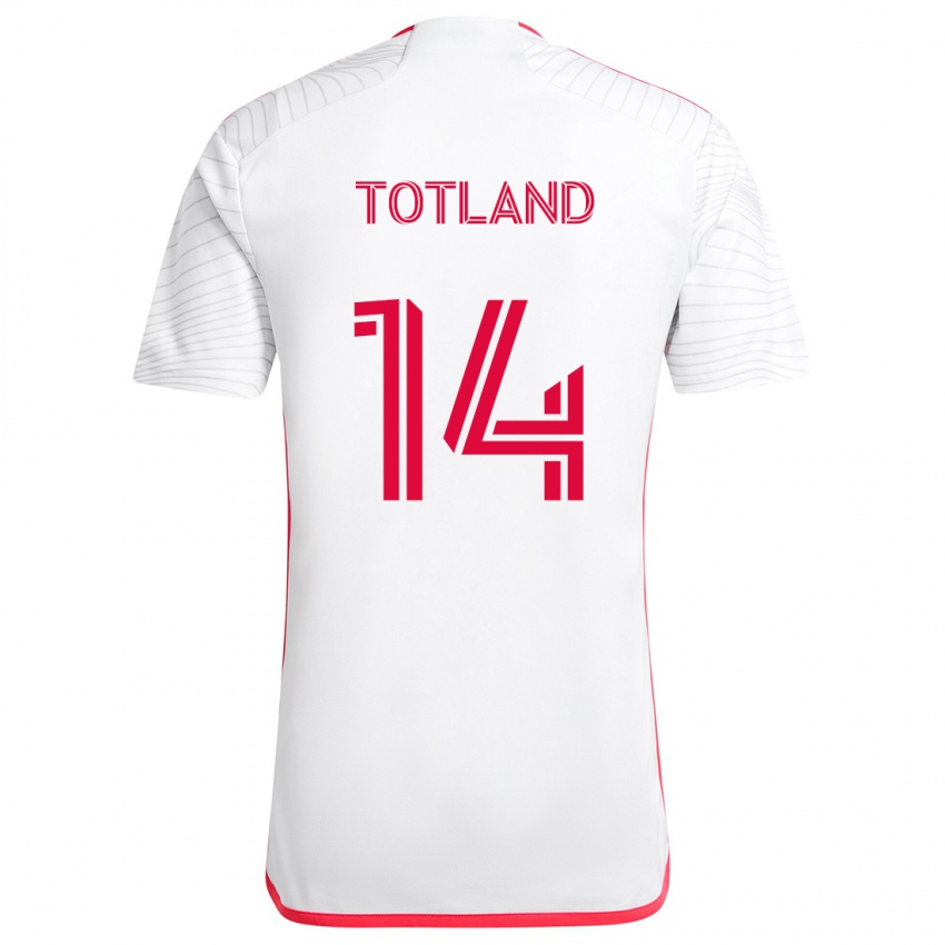 Kinder Tomas Totland #14 Weiß Rot Auswärtstrikot Trikot 2024/25 T-Shirt