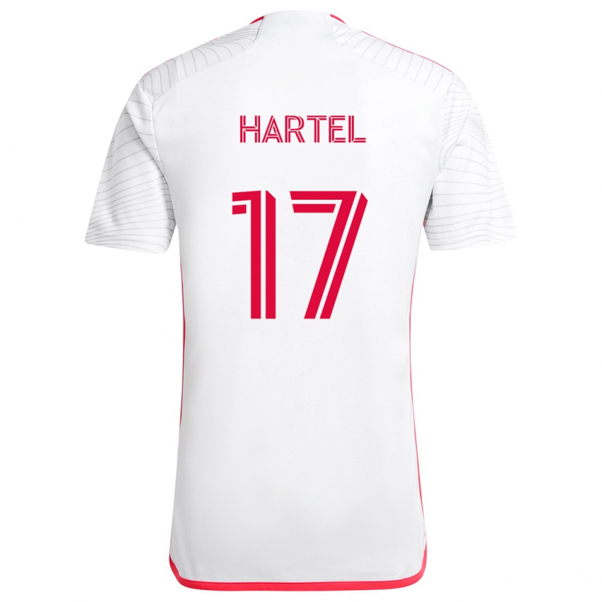 Kinder Marcel Hartel #17 Weiß Rot Auswärtstrikot Trikot 2024/25 T-Shirt