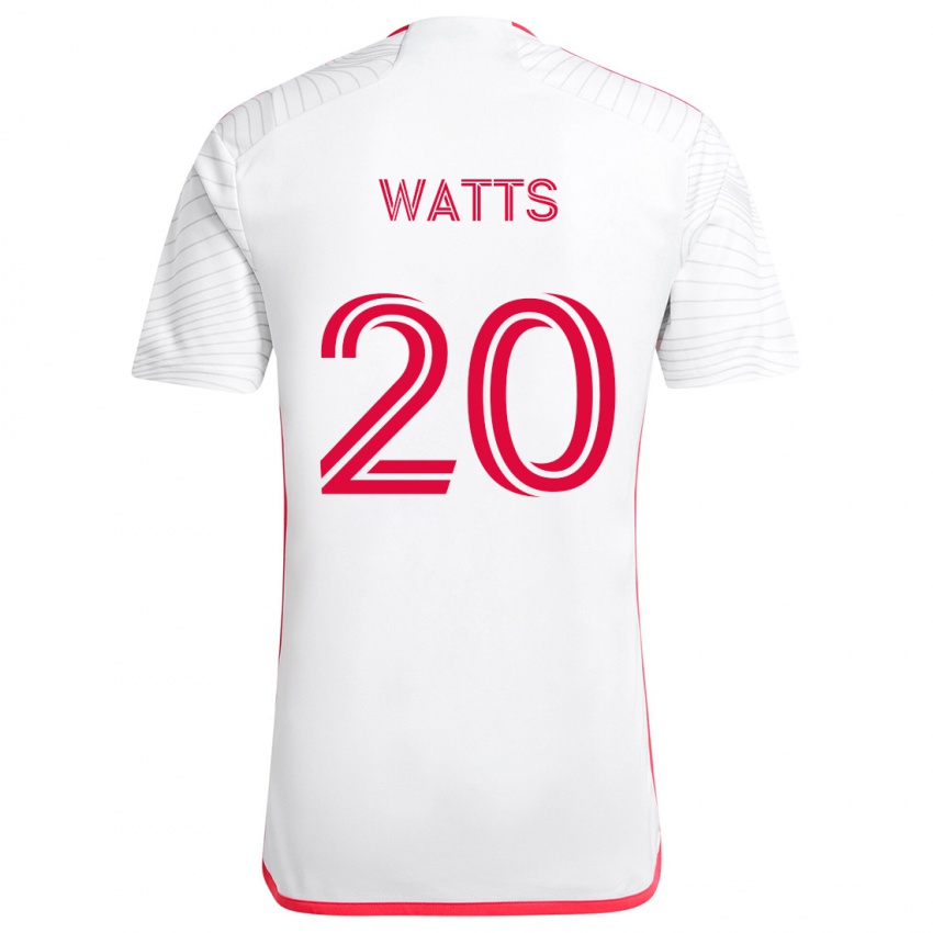 Kinder Akil Watts #20 Weiß Rot Auswärtstrikot Trikot 2024/25 T-Shirt