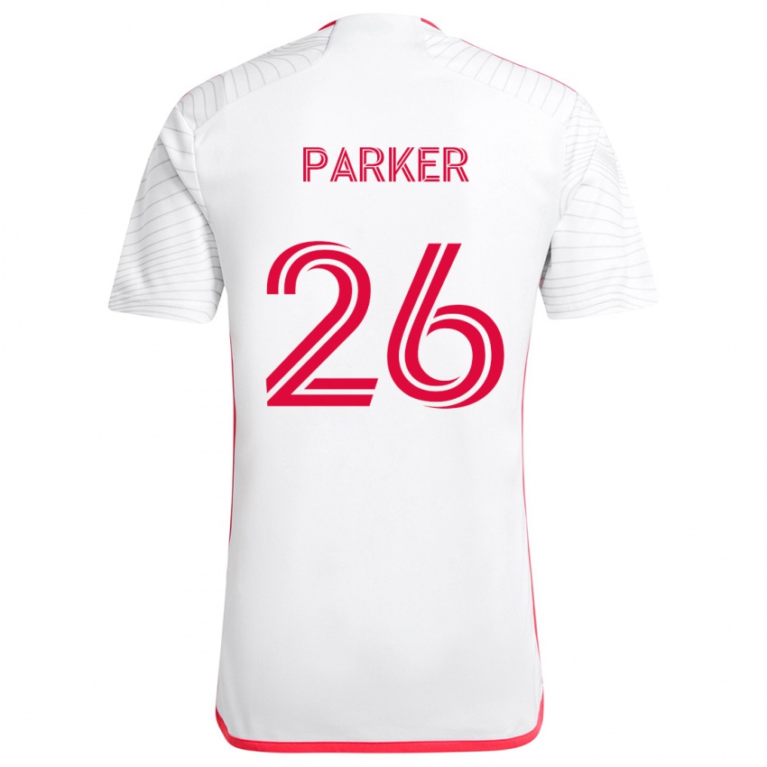 Kinder Tim Parker #26 Weiß Rot Auswärtstrikot Trikot 2024/25 T-Shirt