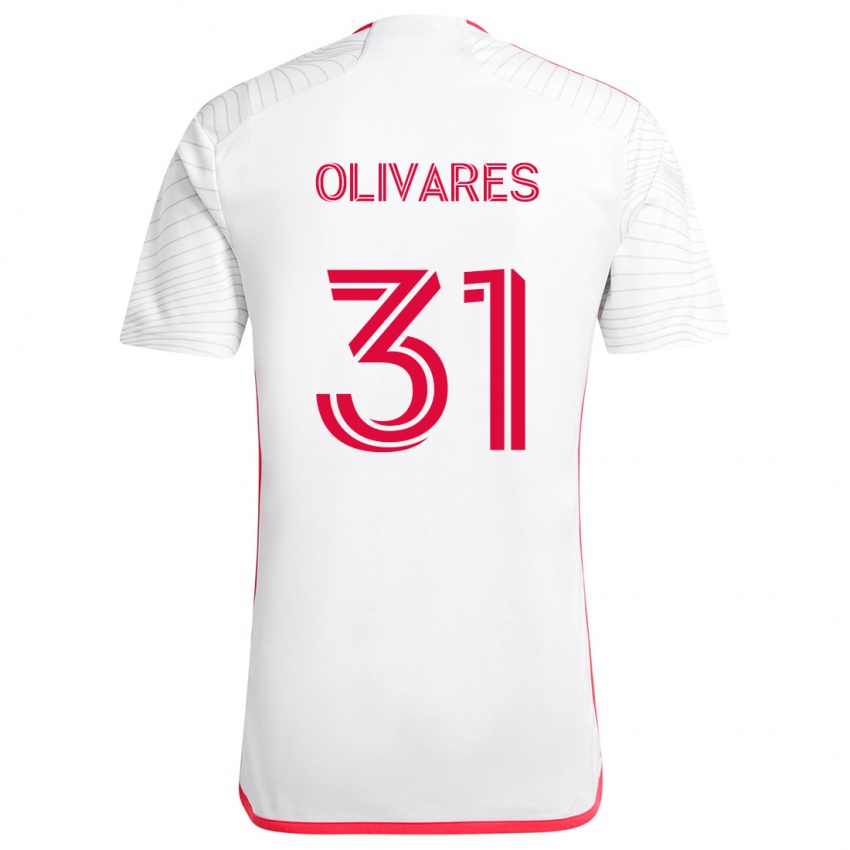 Kinder Christian Olivares #31 Weiß Rot Auswärtstrikot Trikot 2024/25 T-Shirt