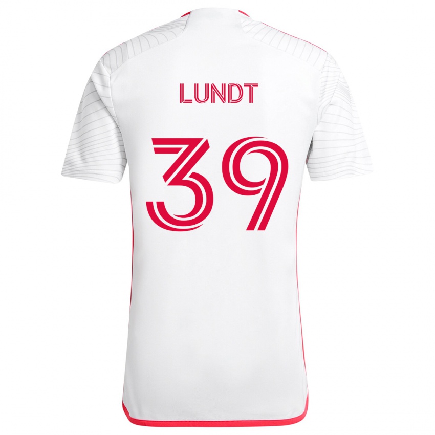 Kinder Ben Lundt #39 Weiß Rot Auswärtstrikot Trikot 2024/25 T-Shirt