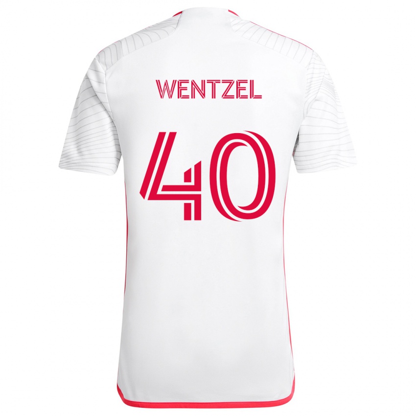 Kinder Michael Wentzel #40 Weiß Rot Auswärtstrikot Trikot 2024/25 T-Shirt