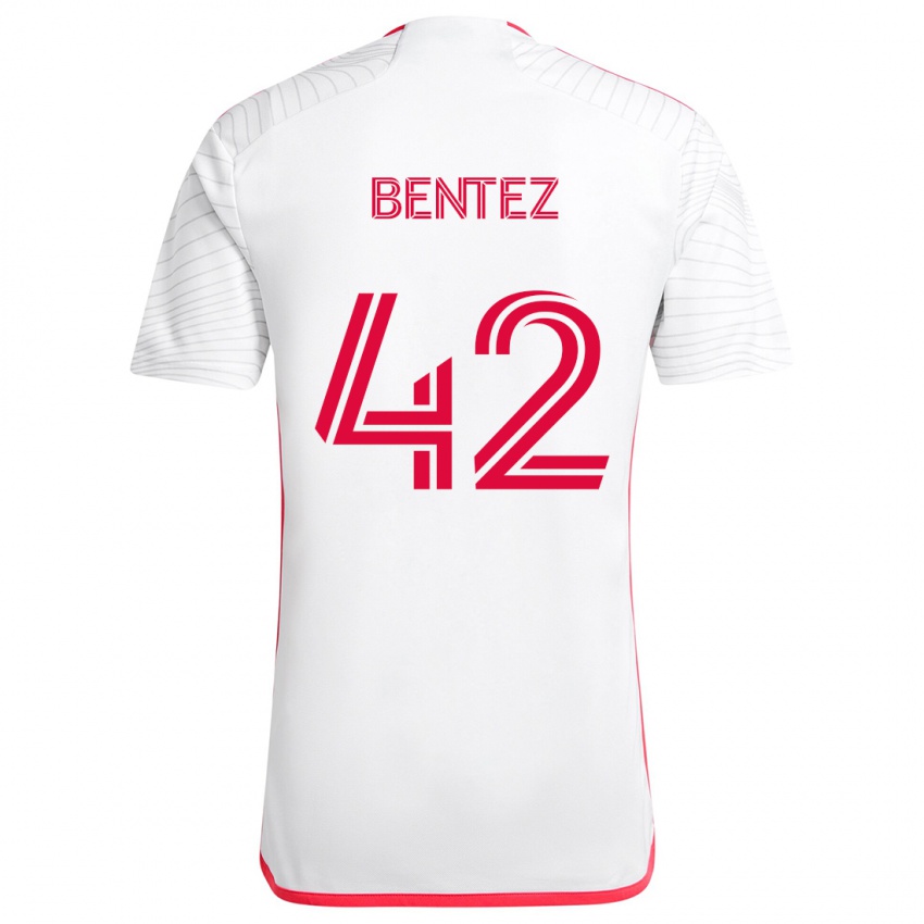 Kinder Óscar Benítez #42 Weiß Rot Auswärtstrikot Trikot 2024/25 T-Shirt