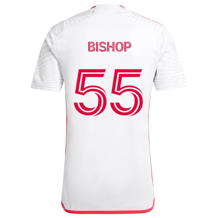 Kinder Nick Bishop #55 Weiß Rot Auswärtstrikot Trikot 2024/25 T-Shirt