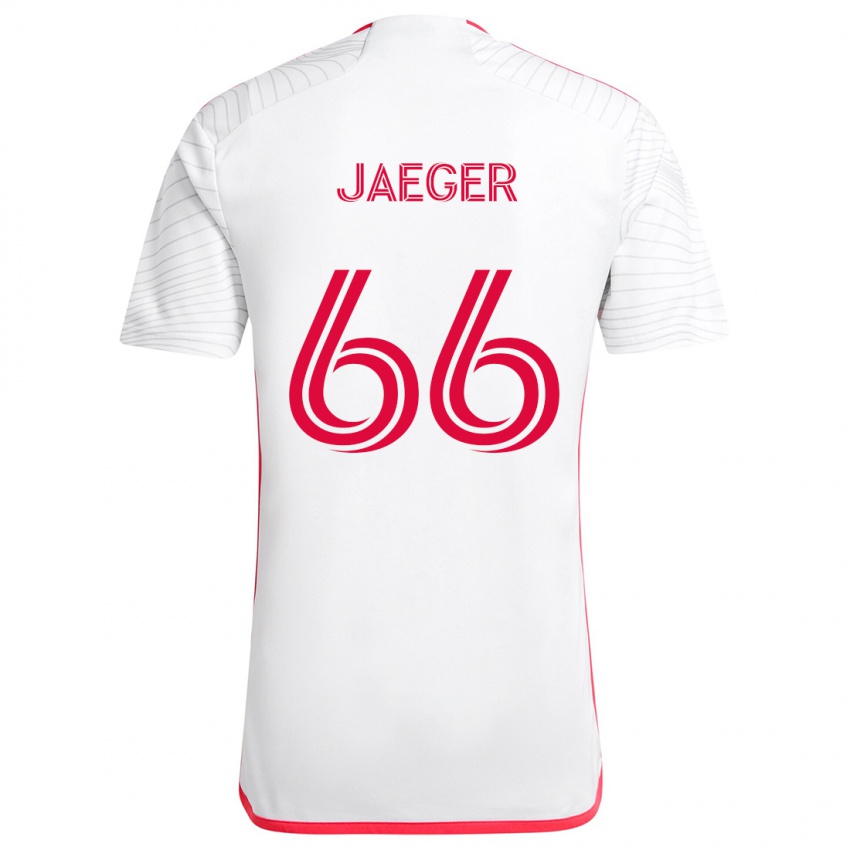 Kinder Kai Jaeger #66 Weiß Rot Auswärtstrikot Trikot 2024/25 T-Shirt