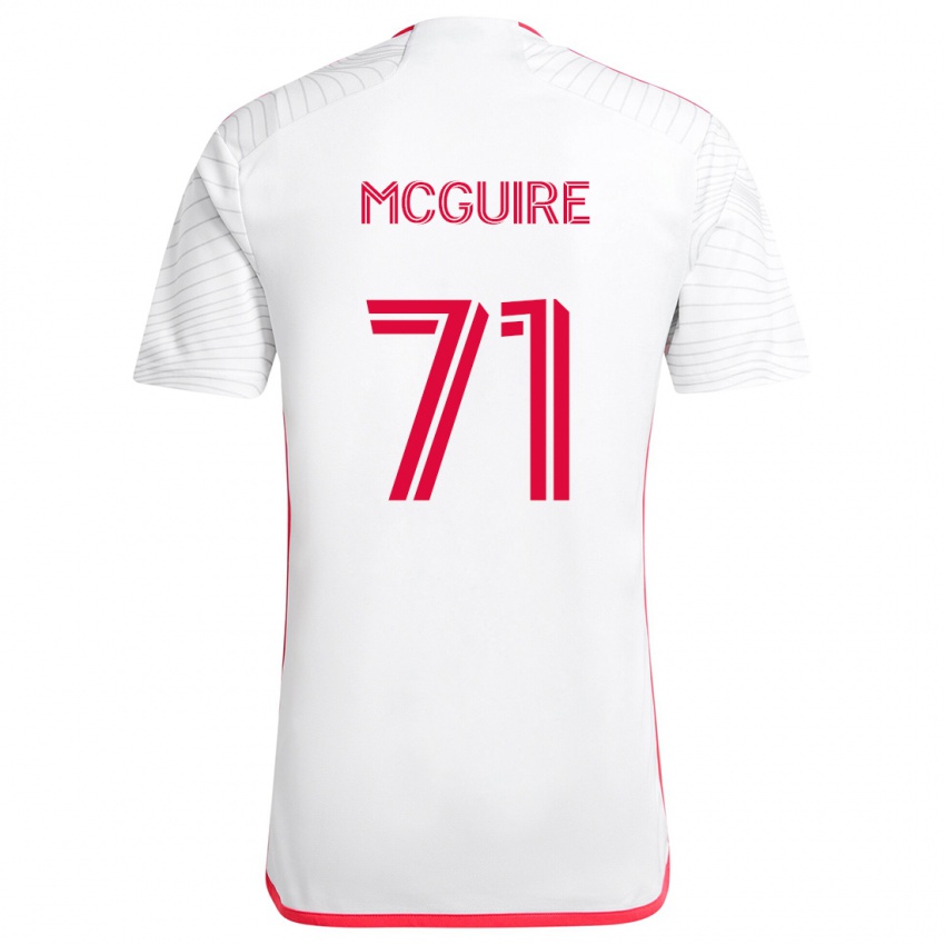 Kinder Nolan Mcguire #71 Weiß Rot Auswärtstrikot Trikot 2024/25 T-Shirt