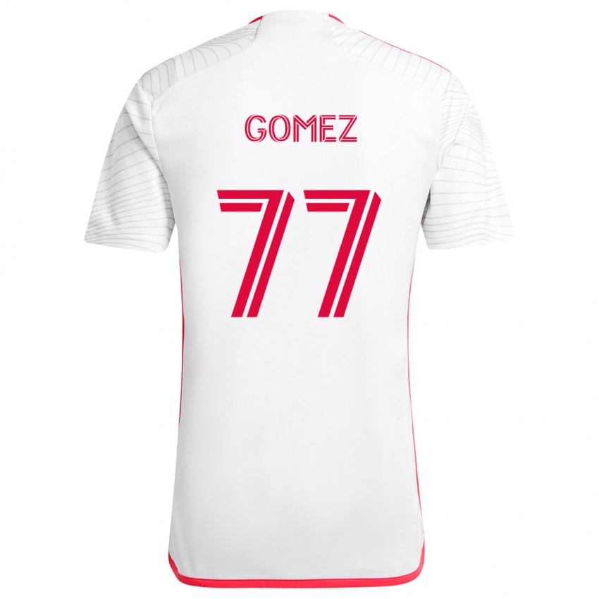 Kinder Sam Gomez #77 Weiß Rot Auswärtstrikot Trikot 2024/25 T-Shirt