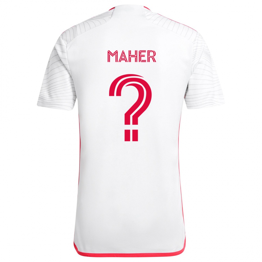 Kinder Josh Maher #0 Weiß Rot Auswärtstrikot Trikot 2024/25 T-Shirt