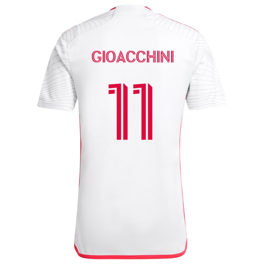 Kinder Nicholas Gioacchini #11 Weiß Rot Auswärtstrikot Trikot 2024/25 T-Shirt