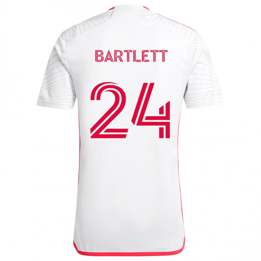 Kinder Lucas Bartlett #24 Weiß Rot Auswärtstrikot Trikot 2024/25 T-Shirt