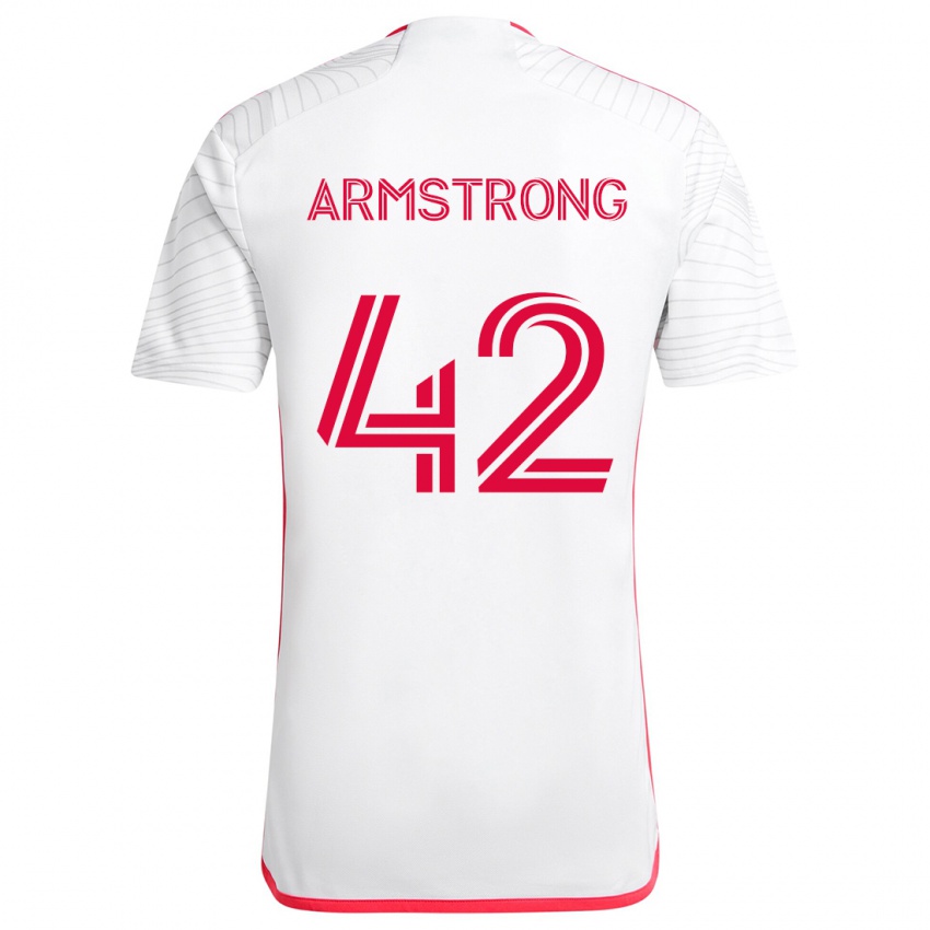 Kinder Ezra Armstrong #42 Weiß Rot Auswärtstrikot Trikot 2024/25 T-Shirt