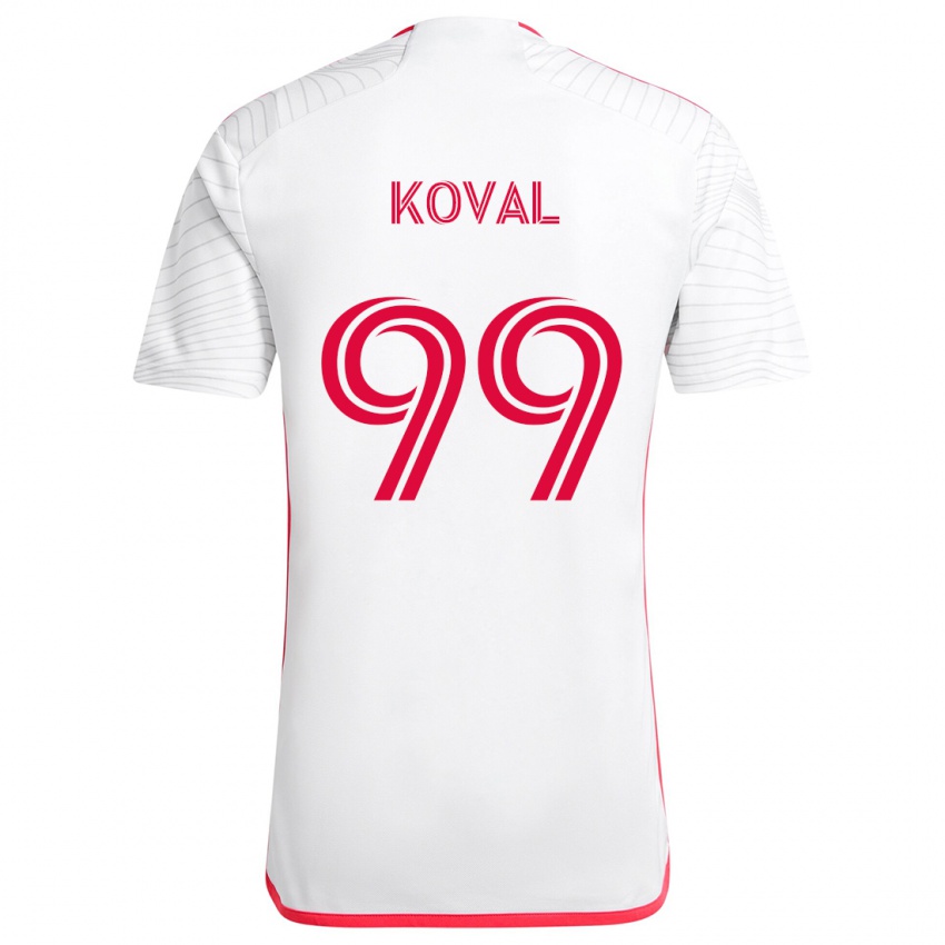 Kinder Stanislav Koval #99 Weiß Rot Auswärtstrikot Trikot 2024/25 T-Shirt