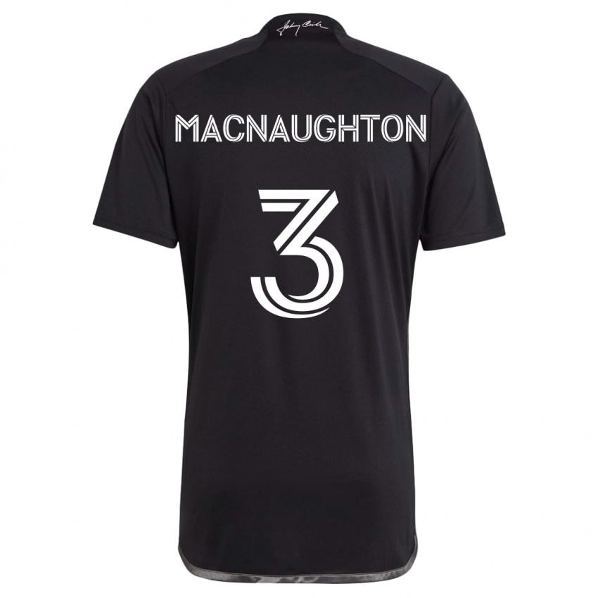 Kinder Lukas Macnaughton #3 Schwarz Auswärtstrikot Trikot 2024/25 T-Shirt