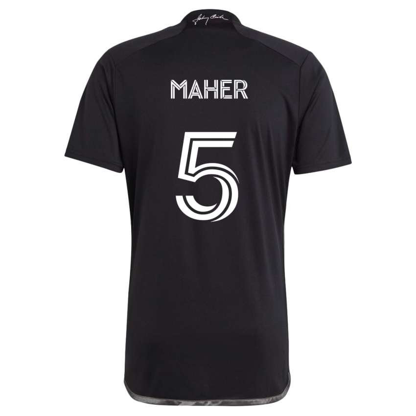 Kinder Jack Maher #5 Schwarz Auswärtstrikot Trikot 2024/25 T-Shirt