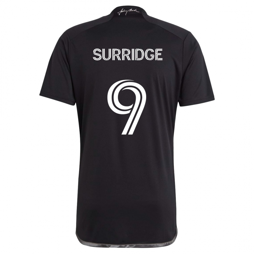 Kinder Sam Surridge #9 Schwarz Auswärtstrikot Trikot 2024/25 T-Shirt