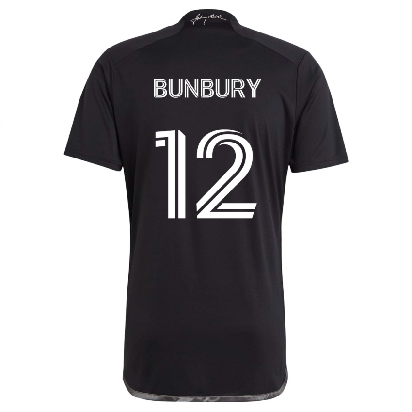 Kinder Teal Bunbury #12 Schwarz Auswärtstrikot Trikot 2024/25 T-Shirt