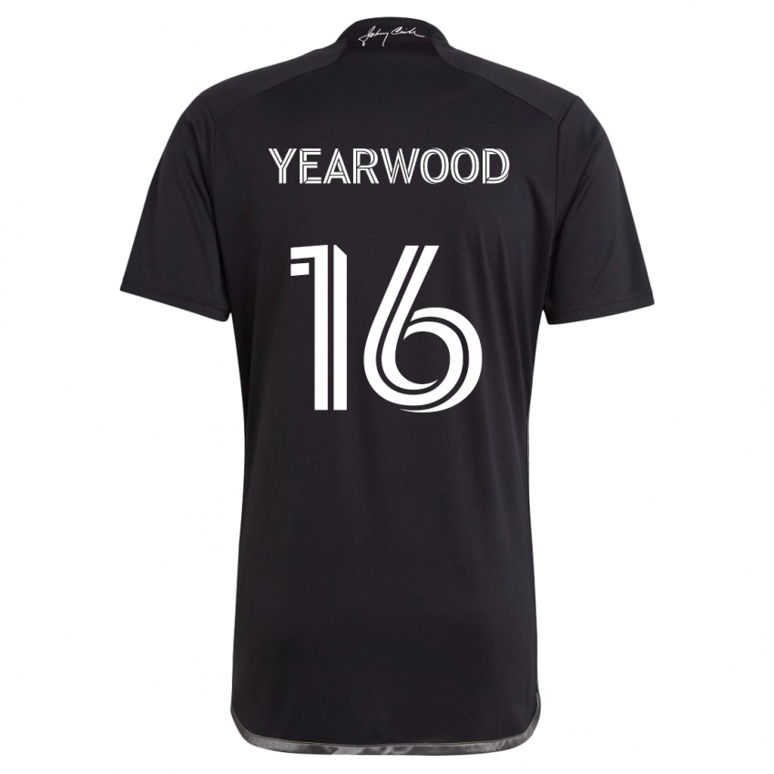 Kinder Dru Yearwood #16 Schwarz Auswärtstrikot Trikot 2024/25 T-Shirt