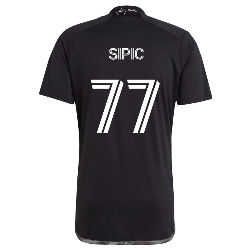 Kinder Adem Sipić #77 Schwarz Auswärtstrikot Trikot 2024/25 T-Shirt