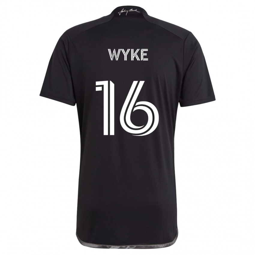 Kinder Laurence Wyke #16 Schwarz Auswärtstrikot Trikot 2024/25 T-Shirt