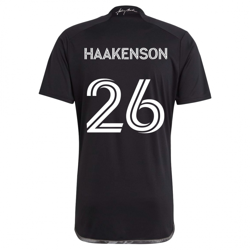 Kinder Luke Haakenson #26 Schwarz Auswärtstrikot Trikot 2024/25 T-Shirt