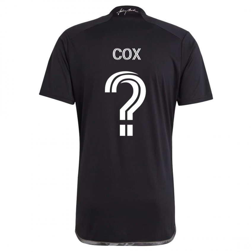 Kinder Justin Cox #0 Schwarz Auswärtstrikot Trikot 2024/25 T-Shirt