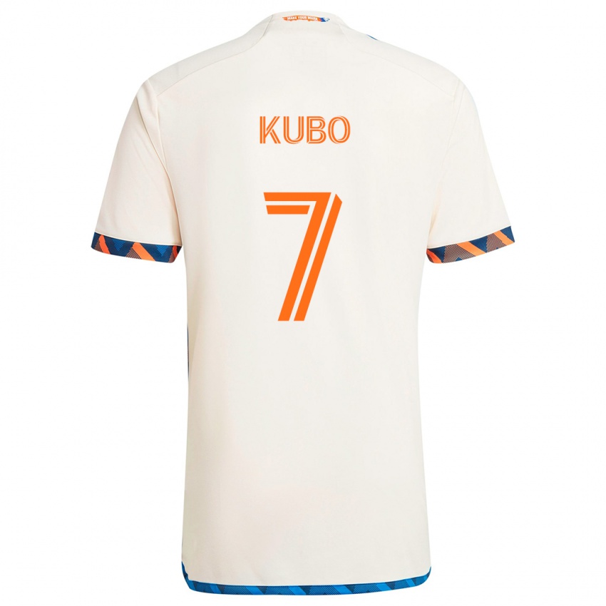 Kinder Yuya Kubo #7 Weiß Orange Auswärtstrikot Trikot 2024/25 T-Shirt