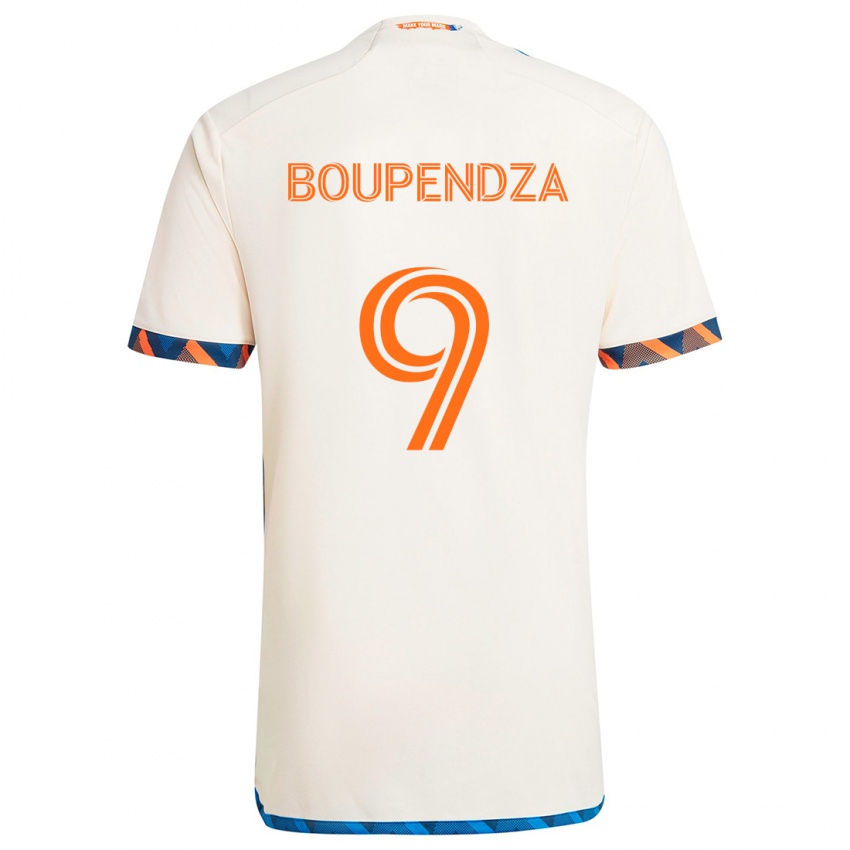 Kinder Aaron Boupendza #9 Weiß Orange Auswärtstrikot Trikot 2024/25 T-Shirt