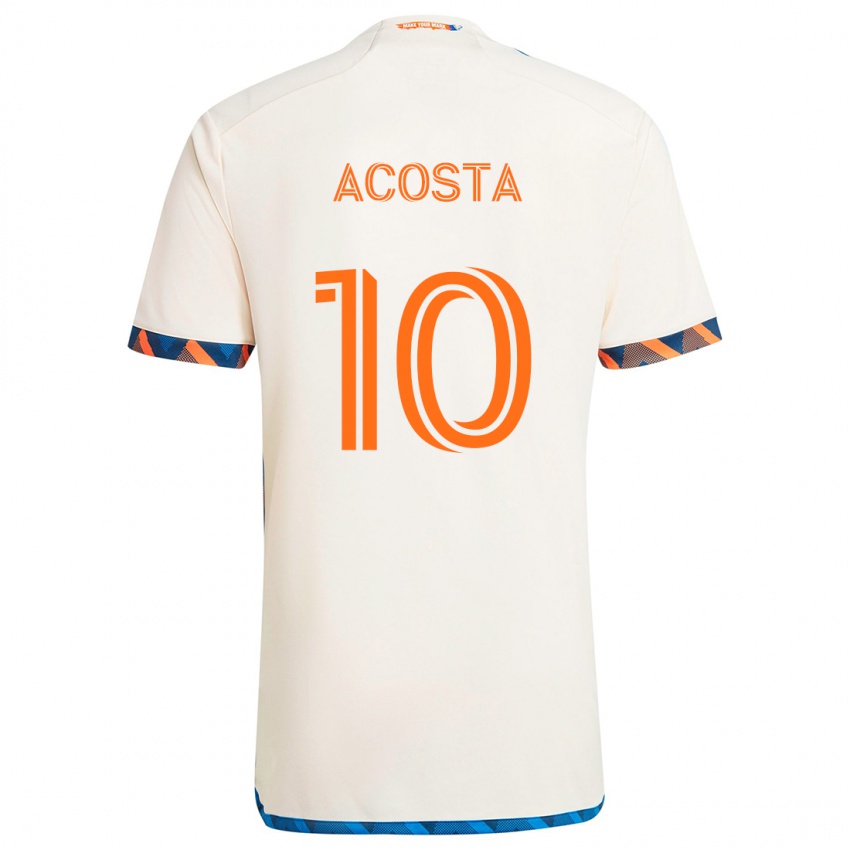 Kinder Luciano Acosta #10 Weiß Orange Auswärtstrikot Trikot 2024/25 T-Shirt