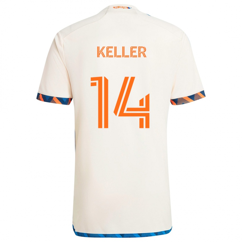 Kinder Kipp Keller #14 Weiß Orange Auswärtstrikot Trikot 2024/25 T-Shirt