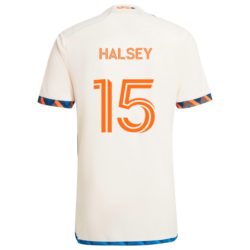 Kinder Bret Halsey #15 Weiß Orange Auswärtstrikot Trikot 2024/25 T-Shirt