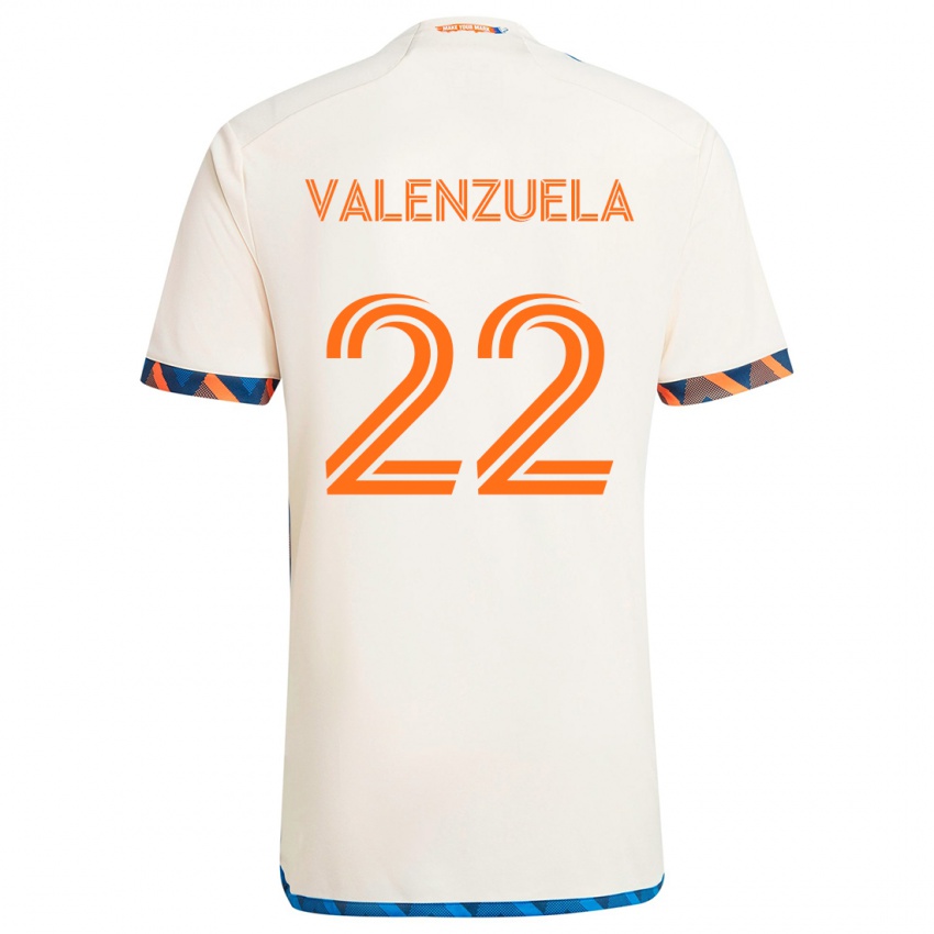 Kinder Gerardo Valenzuela #22 Weiß Orange Auswärtstrikot Trikot 2024/25 T-Shirt