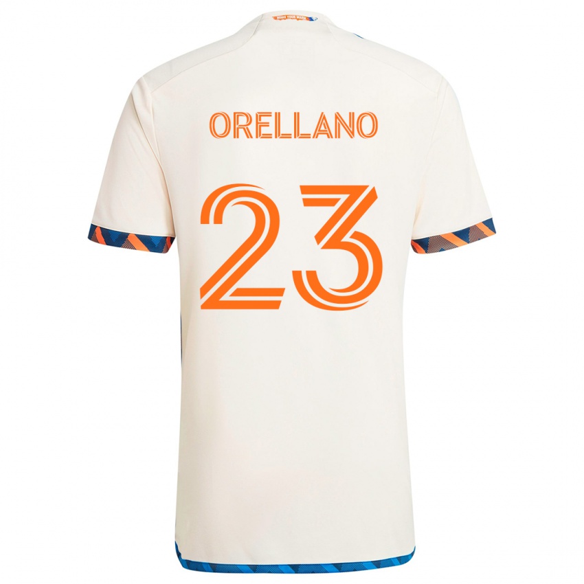 Kinder Luca Orellano #23 Weiß Orange Auswärtstrikot Trikot 2024/25 T-Shirt