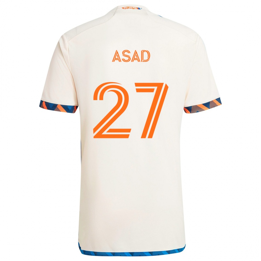 Kinder Yamil Asad #27 Weiß Orange Auswärtstrikot Trikot 2024/25 T-Shirt