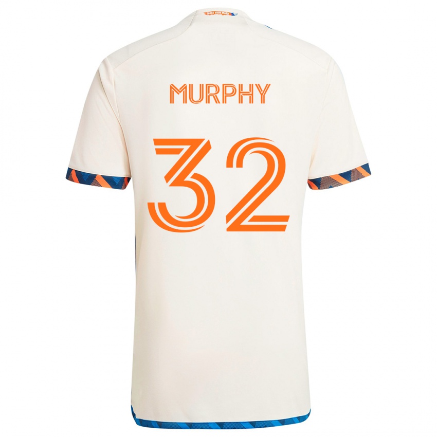 Kinder Ian Murphy #32 Weiß Orange Auswärtstrikot Trikot 2024/25 T-Shirt