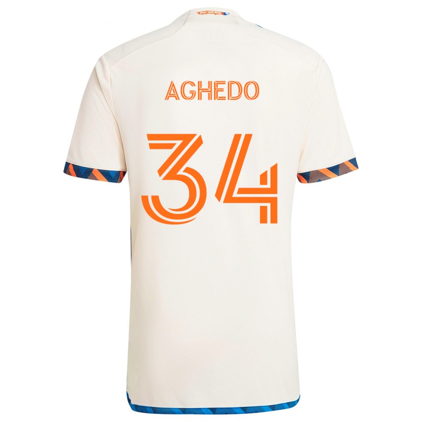 Kinder London Aghedo #34 Weiß Orange Auswärtstrikot Trikot 2024/25 T-Shirt