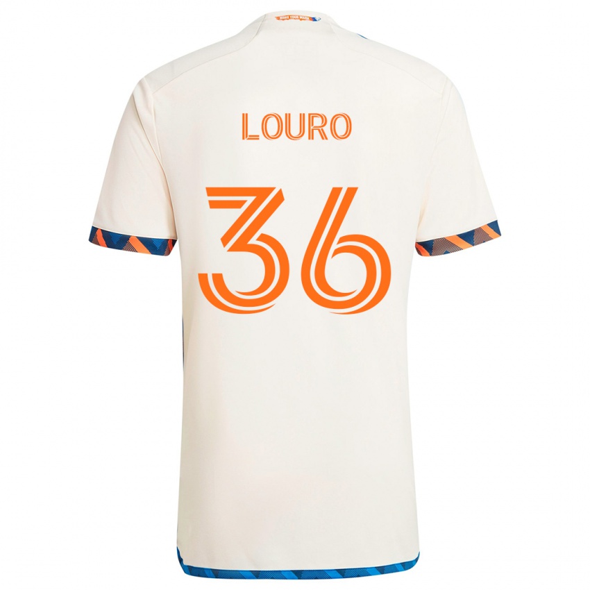 Kinder Evan Louro #36 Weiß Orange Auswärtstrikot Trikot 2024/25 T-Shirt