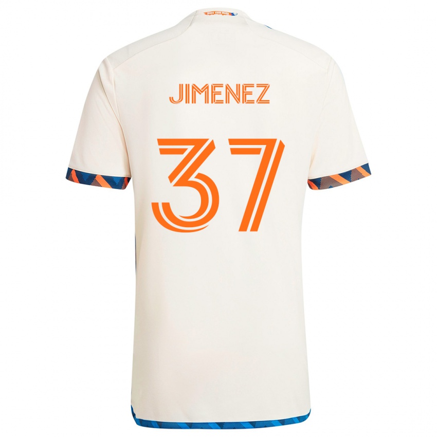 Kinder Stiven Jimenez #37 Weiß Orange Auswärtstrikot Trikot 2024/25 T-Shirt