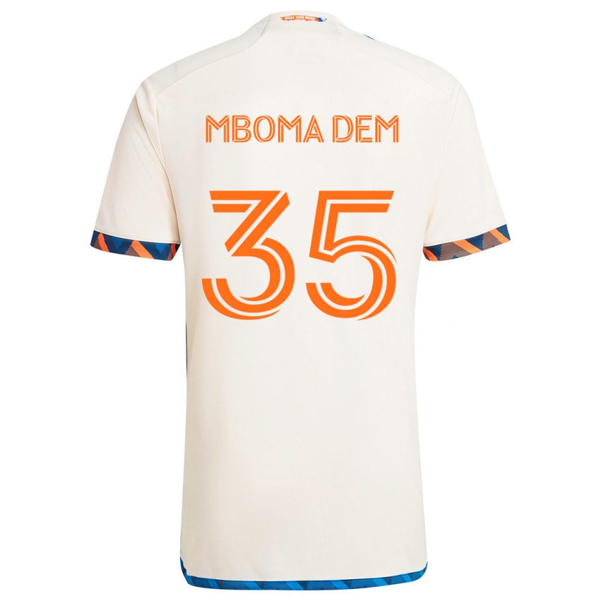 Kinder Kenji Mboma Dem #35 Weiß Orange Auswärtstrikot Trikot 2024/25 T-Shirt