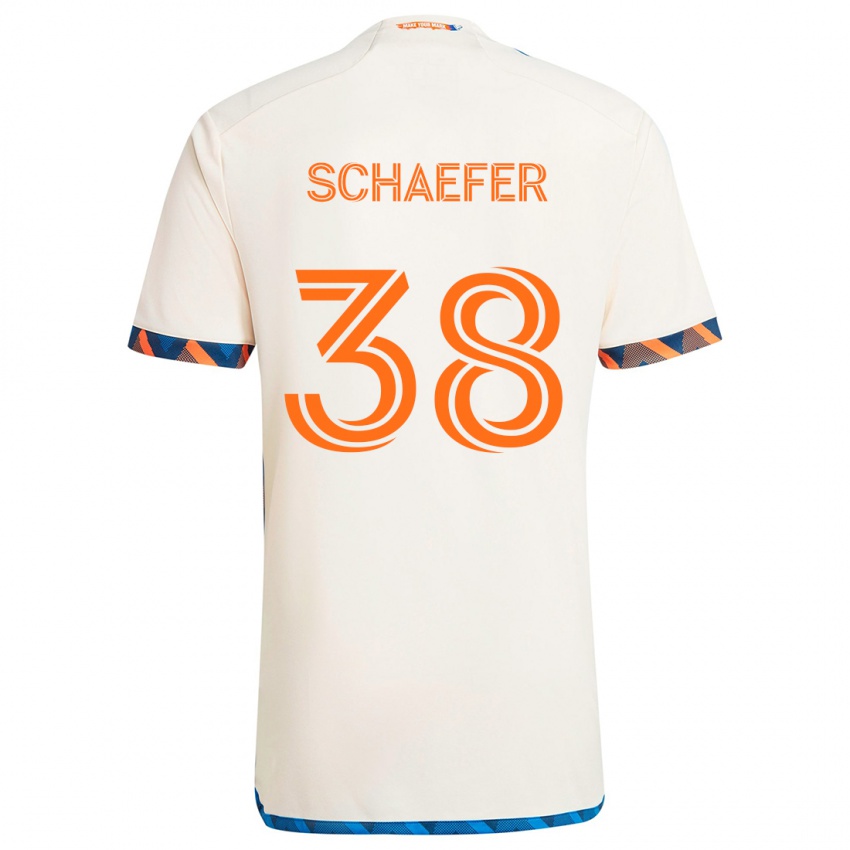 Kinder Brian Schaefer #38 Weiß Orange Auswärtstrikot Trikot 2024/25 T-Shirt