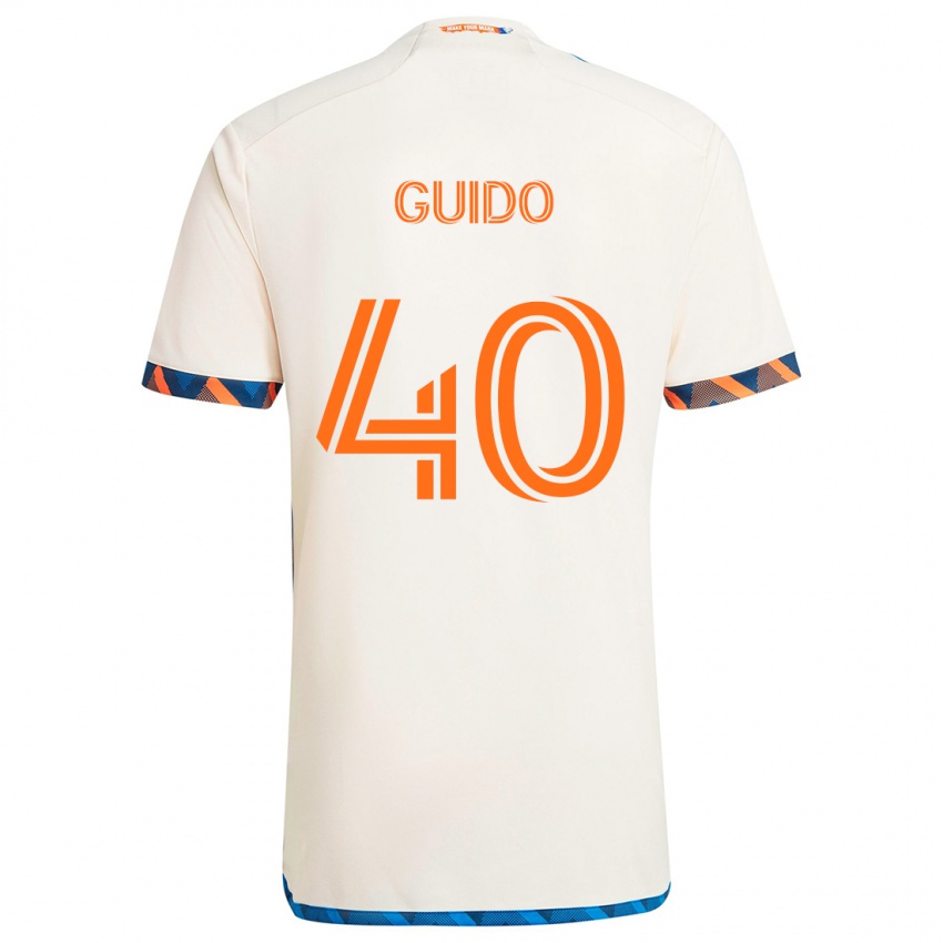 Kinder Alejandro Guido #40 Weiß Orange Auswärtstrikot Trikot 2024/25 T-Shirt