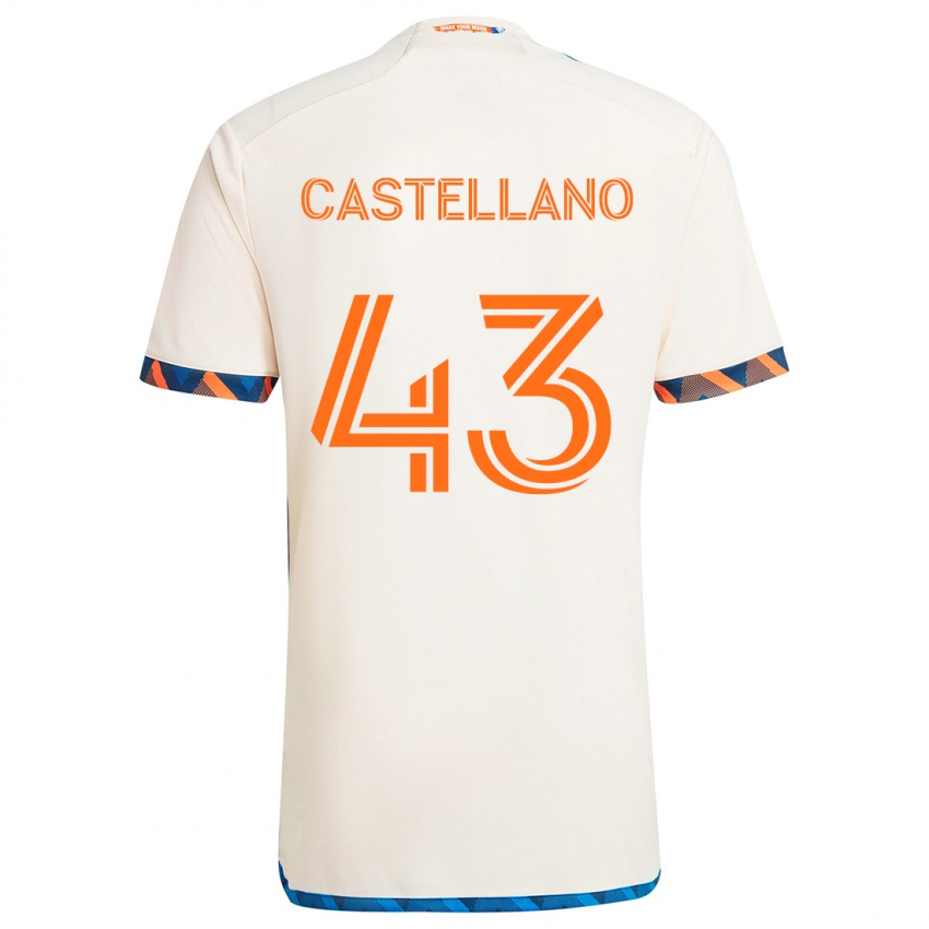 Kinder Jesús Castellano #43 Weiß Orange Auswärtstrikot Trikot 2024/25 T-Shirt