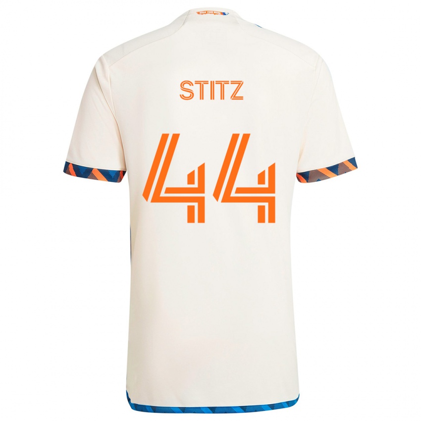 Kinder Ben Stitz #44 Weiß Orange Auswärtstrikot Trikot 2024/25 T-Shirt