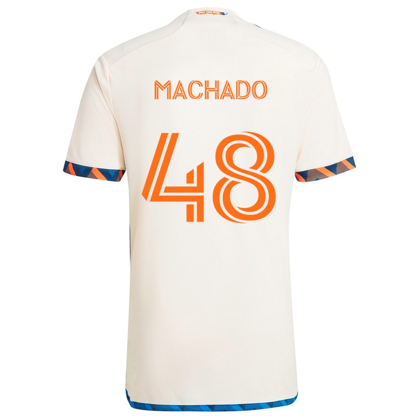 Kinder Juan Machado #48 Weiß Orange Auswärtstrikot Trikot 2024/25 T-Shirt