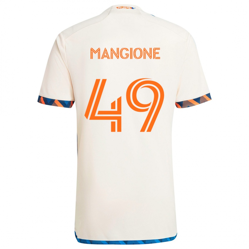 Kinder Peter Mangione #49 Weiß Orange Auswärtstrikot Trikot 2024/25 T-Shirt